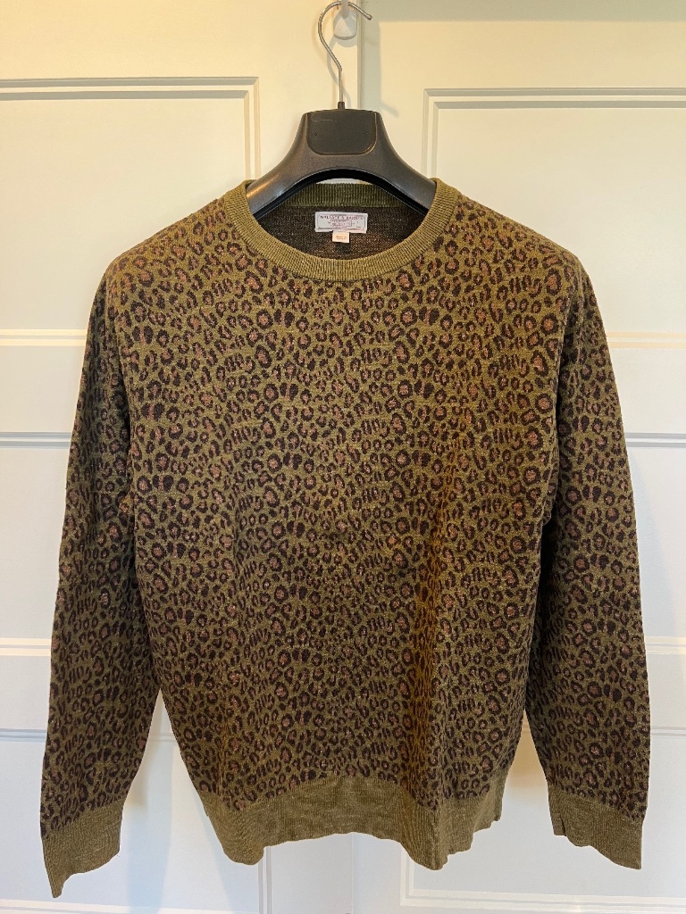 J. Crew Wallace & Barnes Cotton Leopard Print Crewneck Sweater